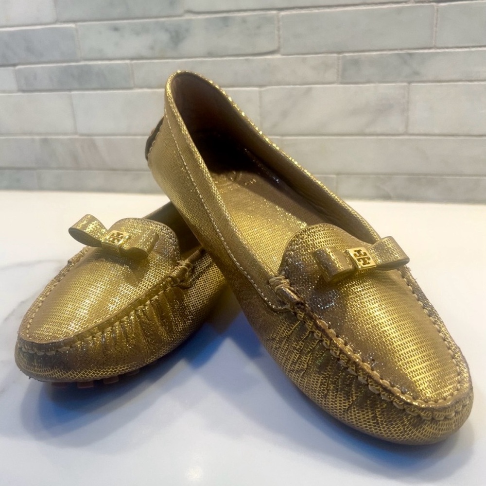 Tory Burch | Metallic Gold Driving Moccasin | Size 7.5